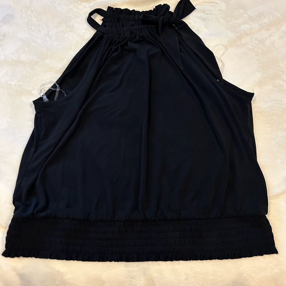 NWT New I.N.C. Black Knit Halter Top Shirt Blouse XXL